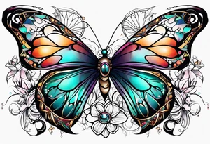 Dream catchers, butterflies, and lotus flowers tattoo idea