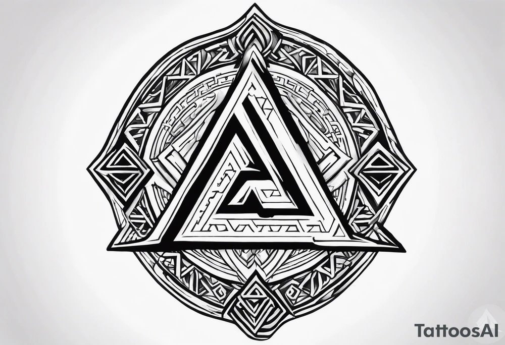 Valhalla shield sword valknut tattoo idea