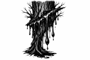 tree sap dripping from bark tattoo tattoo idea