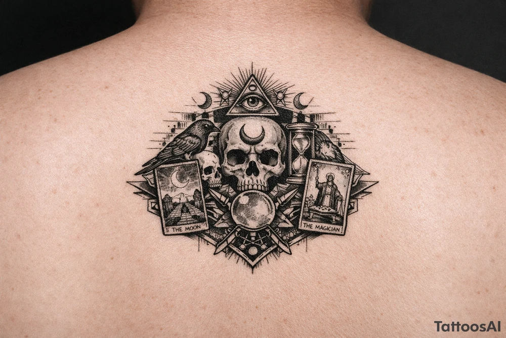 Esotericism and Mysticism under breast tattoo tarot tattoo idea