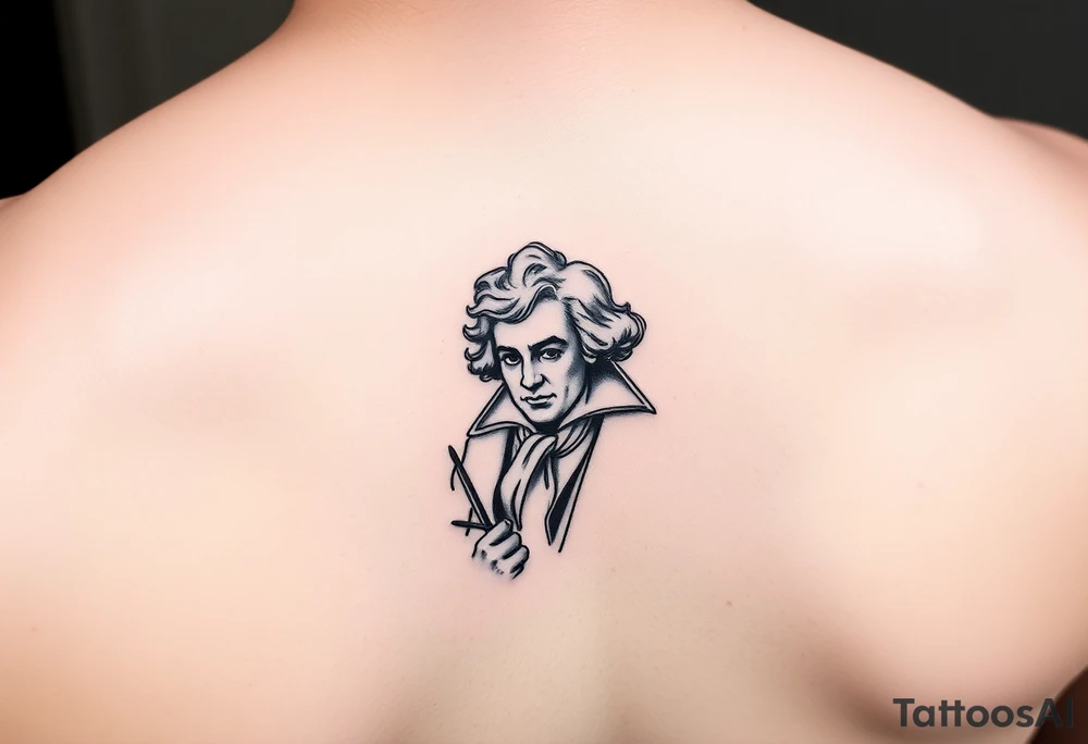 Dainty subtle ode to Beethoven tattoo idea