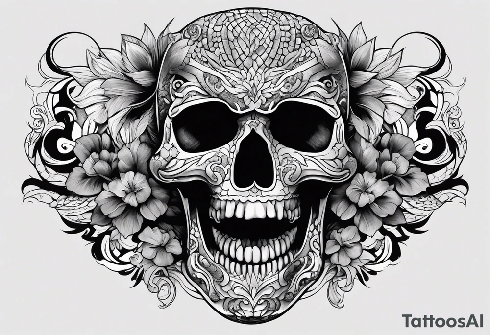 Snake and skull tattoo idea