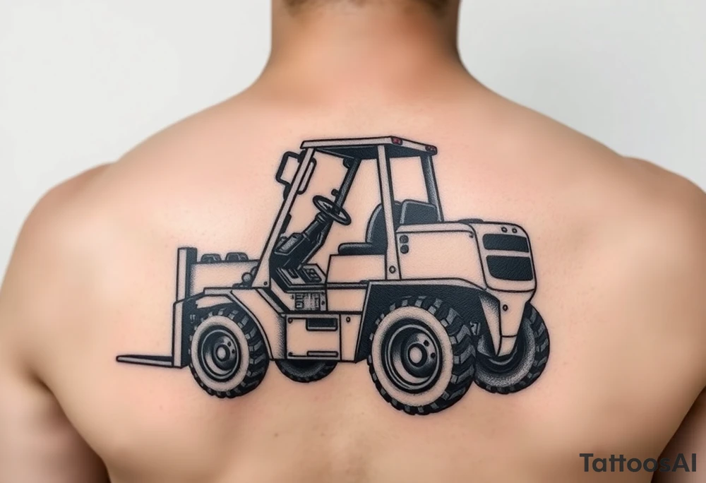 powerful majestic forklift tattoo idea