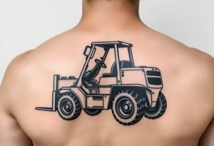 powerful majestic forklift tattoo idea
