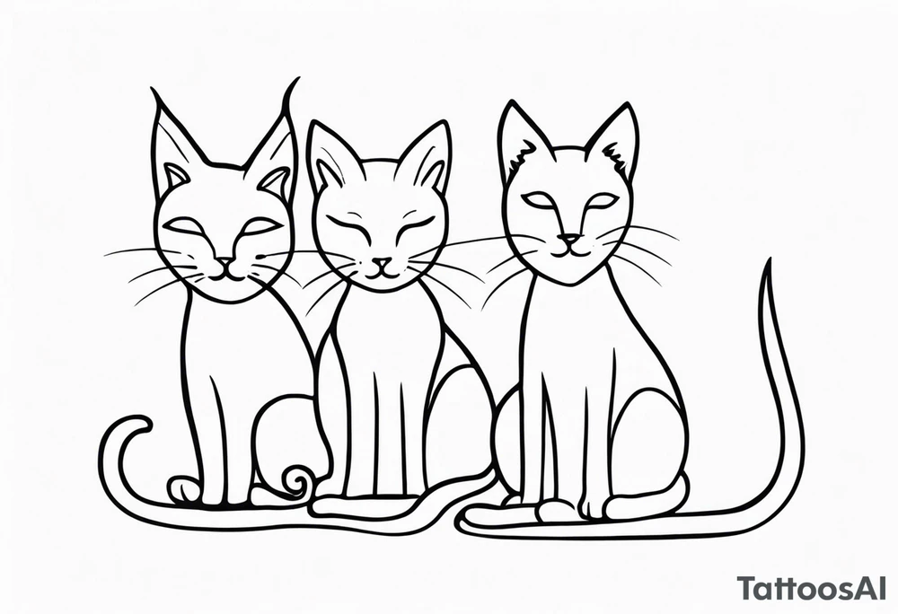 Three tiny cats tattoo idea
