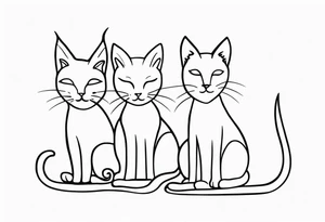 Three tiny cats tattoo idea