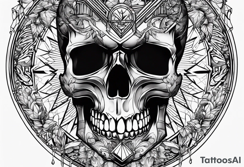 time with a skull hand tattoo idea