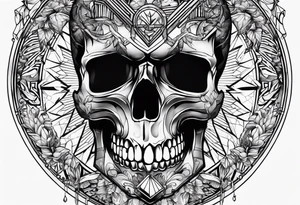 time with a skull hand tattoo idea
