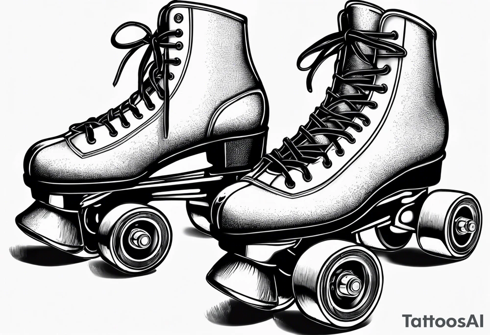 Rollerskates new school tattoo idea