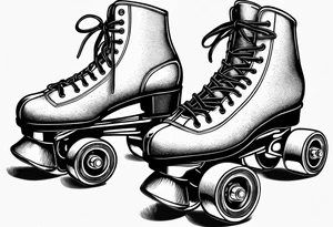 Rollerskates new school tattoo idea