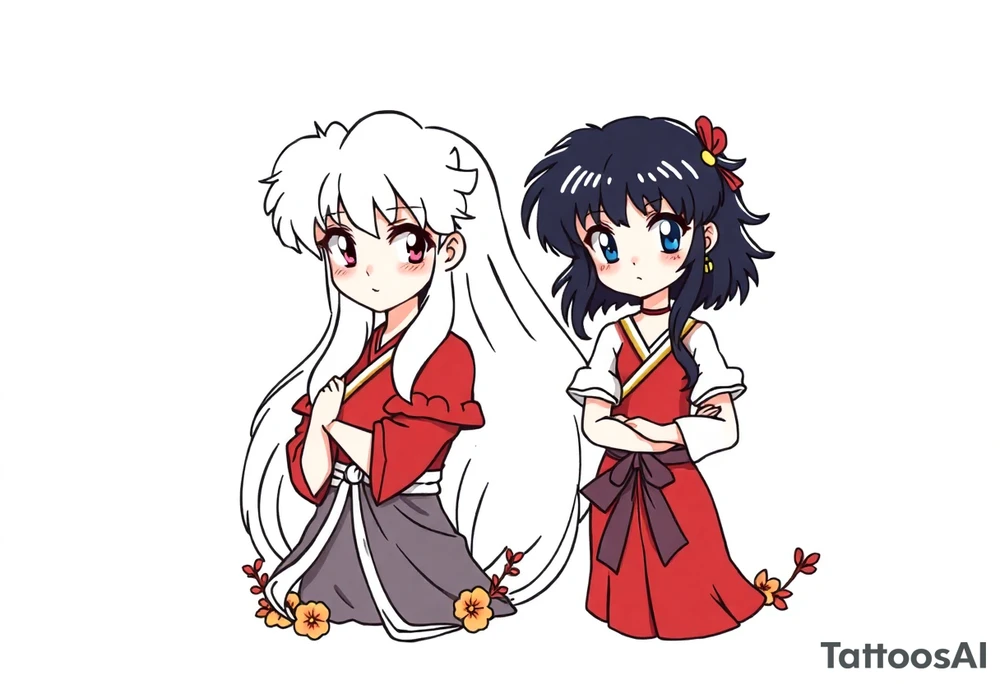 Please create an Inuyasha and Kagome 
tattoo tattoo idea