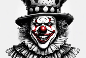 A clown biting a bullet tattoo idea