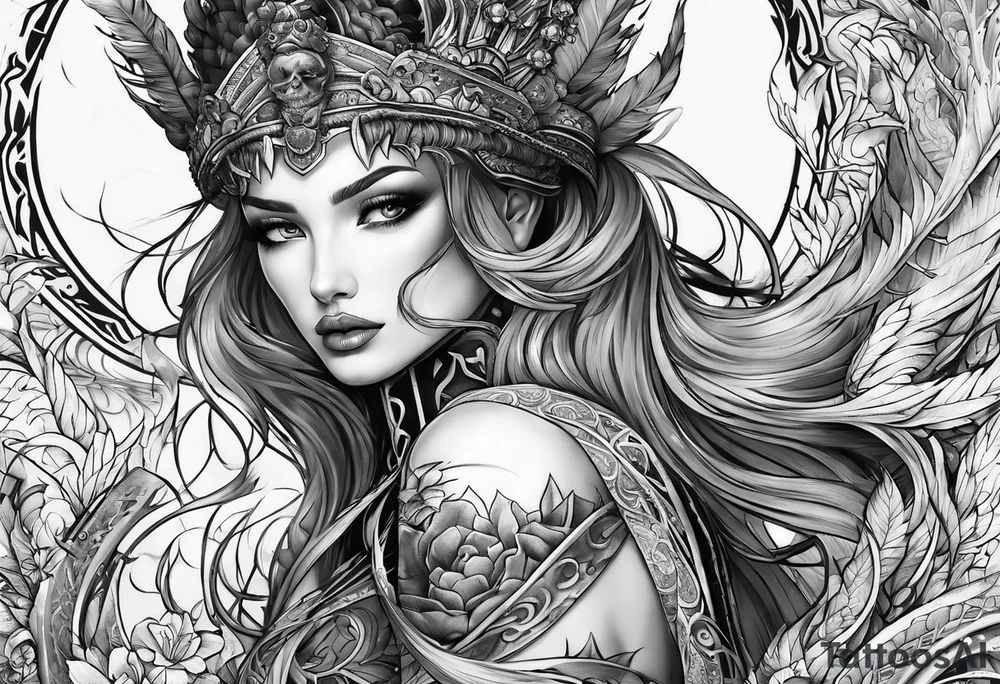 demonic sleeve tattoo idea