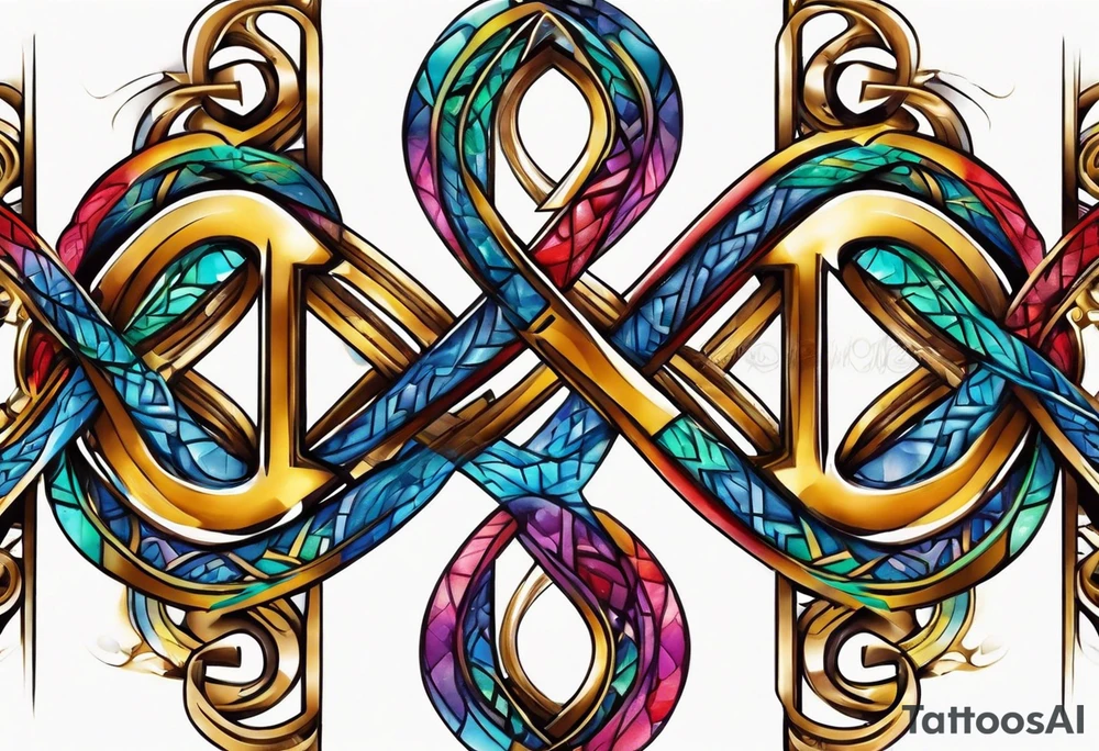 Infinity sign with autism colored border tattoo idea