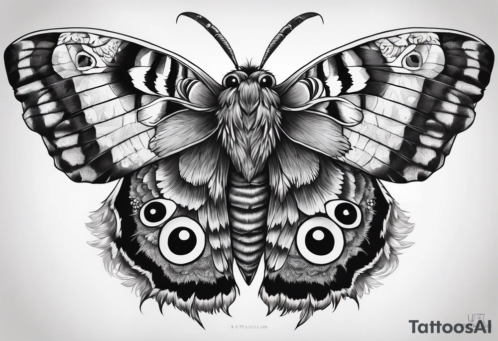Dead head moth with owl eyes tattoo idea