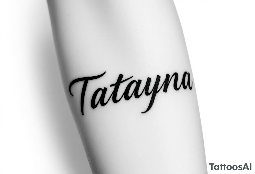 Tattoo for a man that says the name “Tatayana” tattoo idea