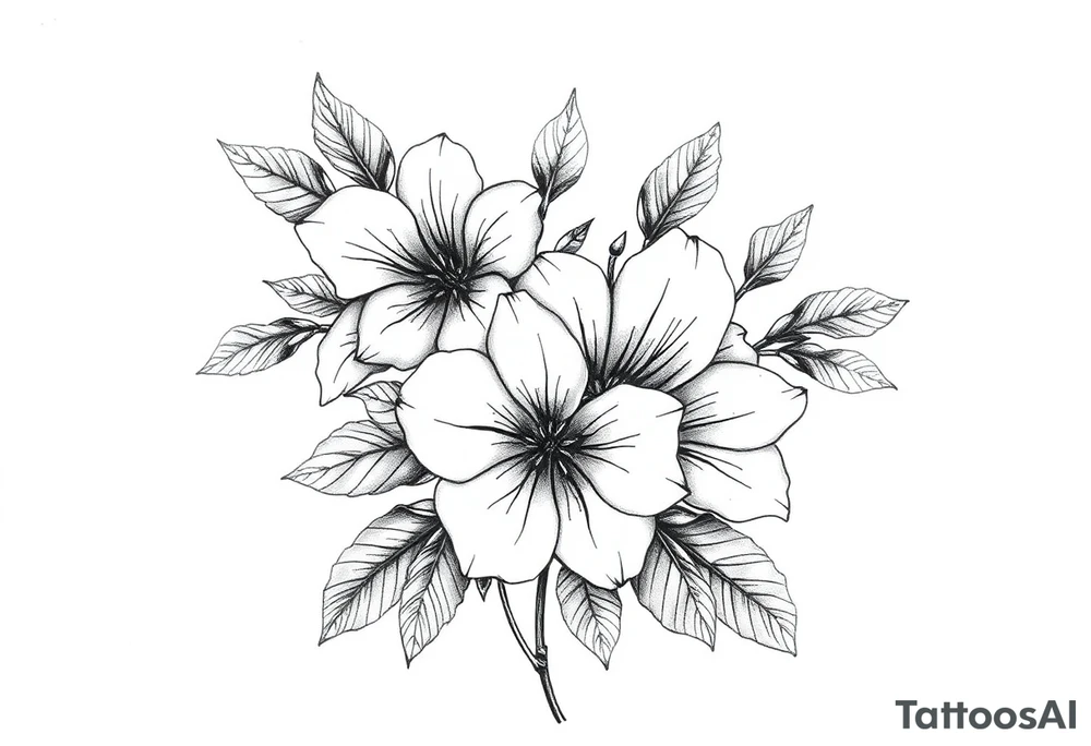 December and August birth flowers on skin tattoo idea