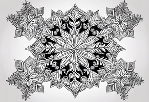 20 oz cup Christmas snowflake 
motif with a blank spot to engrave a name in the middle tattoo idea