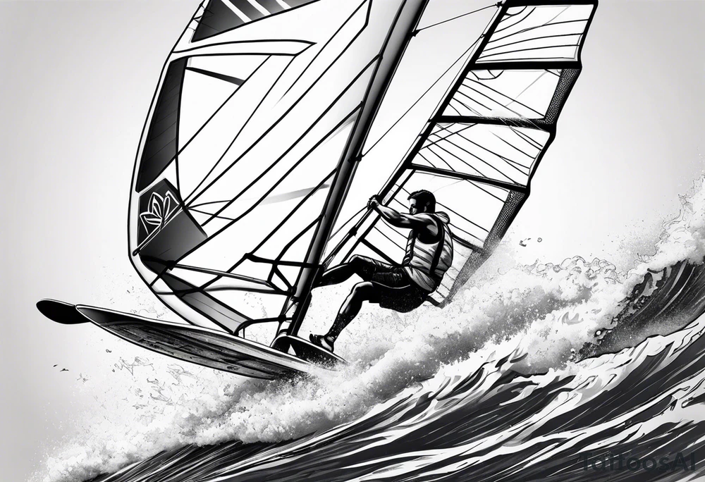 Windsurfer im Meer tattoo idea