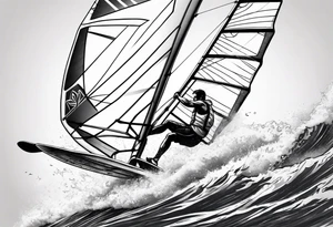 Windsurfer im Meer tattoo idea