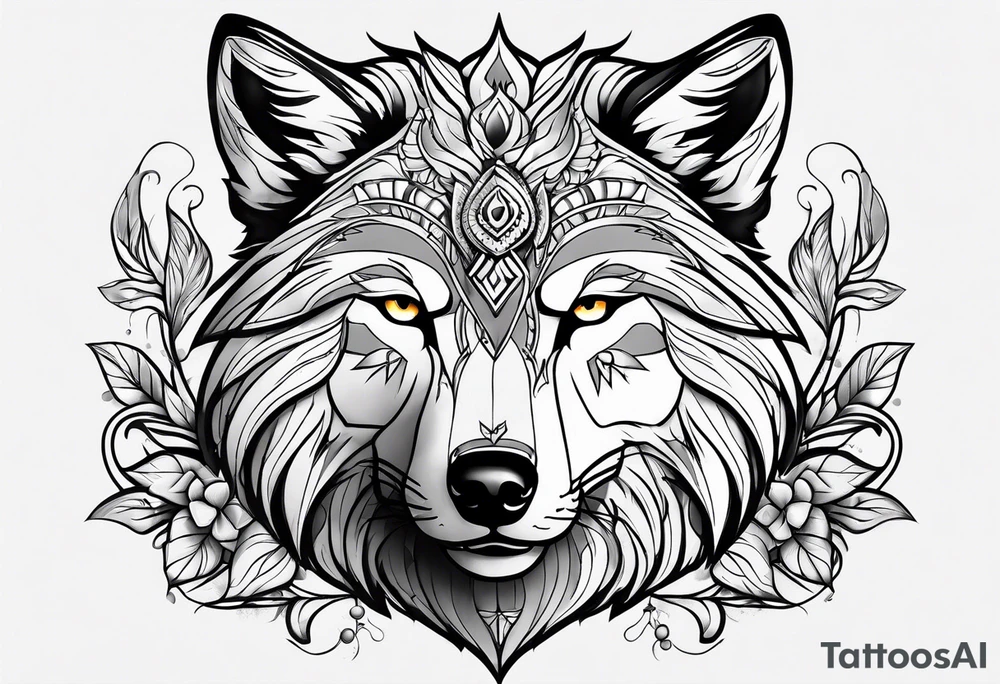 Pretty wolve tattoo idea