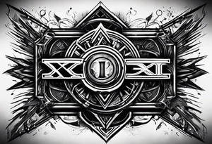 I need a tattoo design that prominently features the letters X and I while incorporating cyberpunk elements. The tattoo will be placed on the wrist. tattoo idea