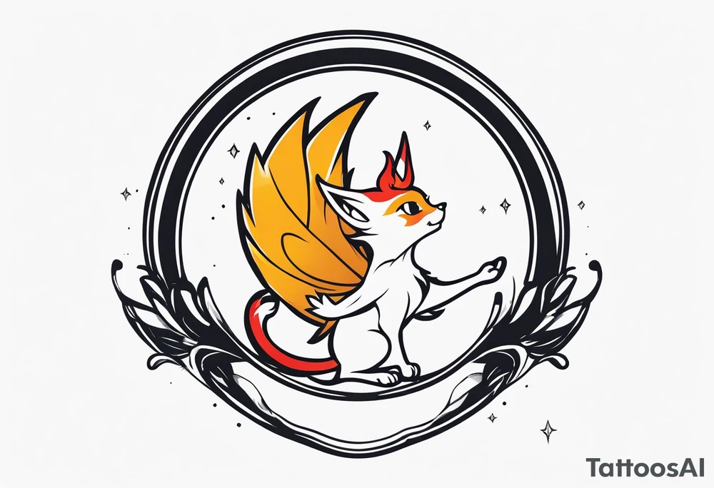 A fairy with a tail inspired by the Fairy Tail anime guild logo tattoo idea