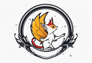 A fairy with a tail inspired by the Fairy Tail anime guild logo tattoo idea