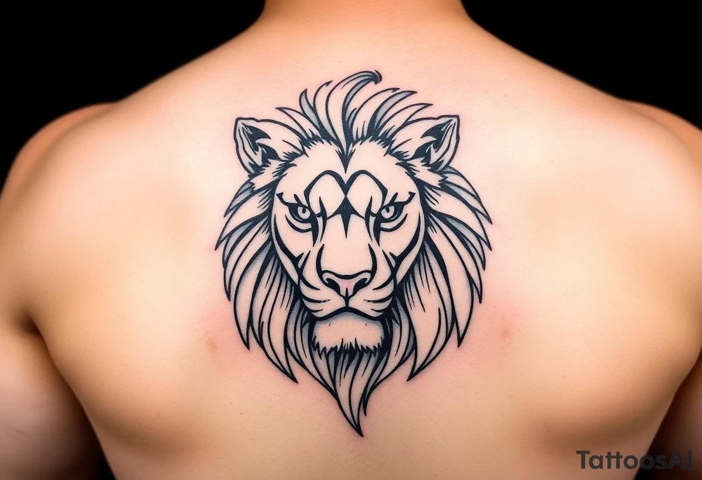 Feminine lion head tattoo idea