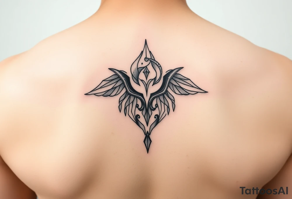 Simple minimalist feminine tattoo small line art tattoo idea