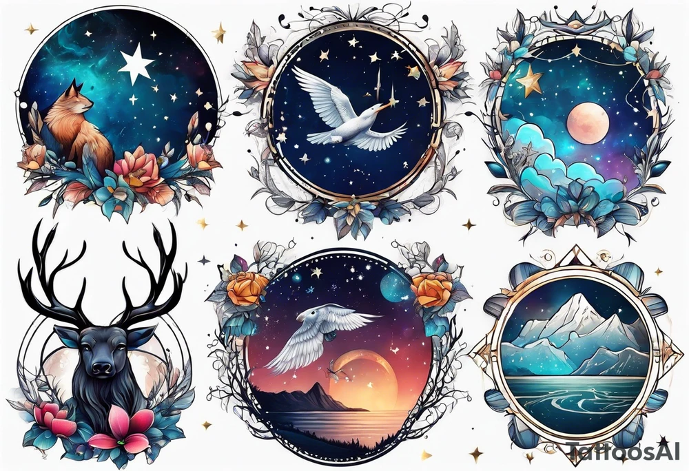Constellation, animal tattoo idea