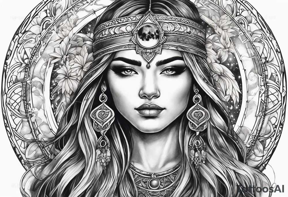 sacred moon tattoo idea