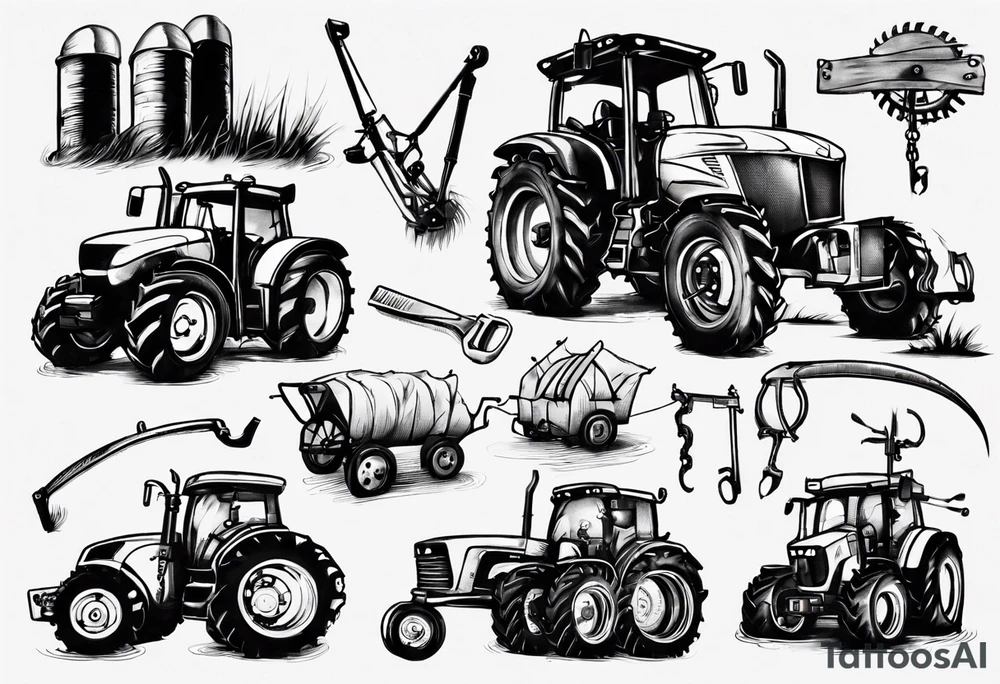 Farm equipment tattoo idea