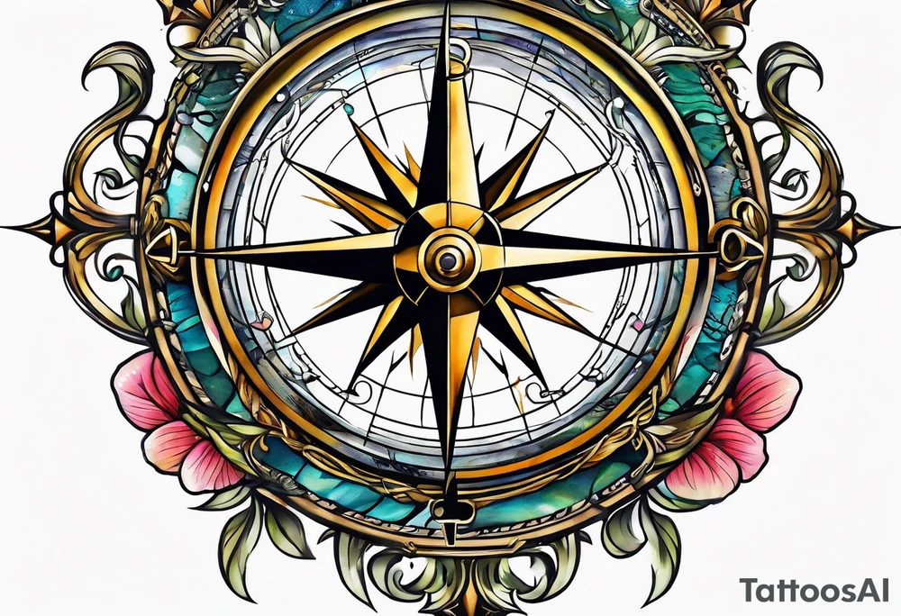 Sea compass tattoo idea
