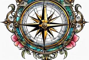 Sea compass tattoo idea