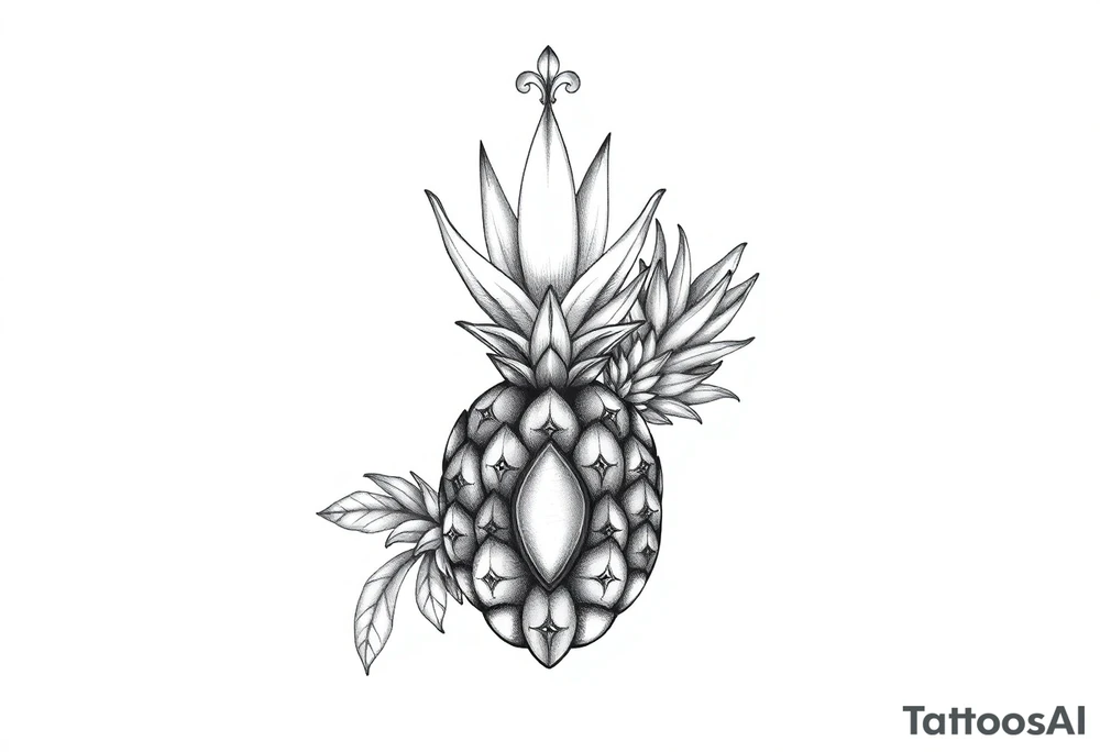 Majestic crown ,pineapple vagina and anus tattoo idea