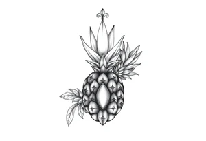 Majestic crown ,pineapple vagina and anus tattoo idea