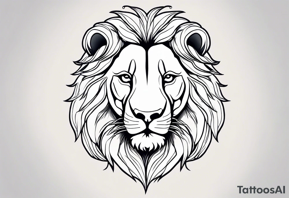 powerful majestic lion, close-up tattoo idea