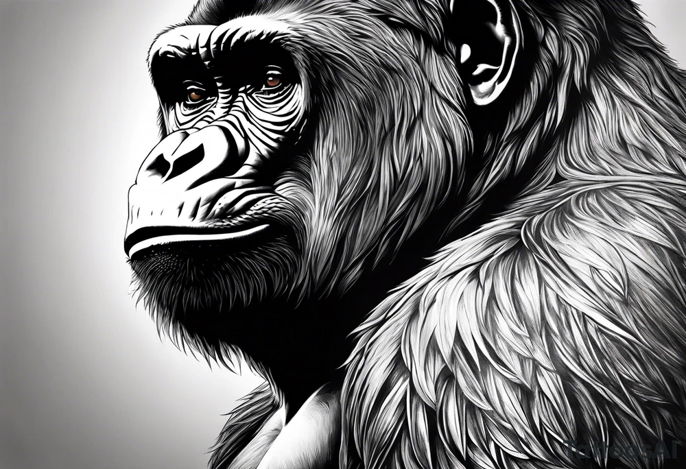 majestic male gorilla tattoo idea