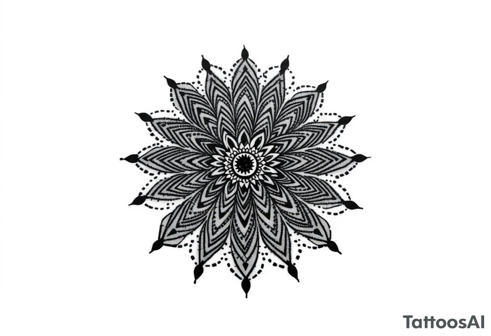 high contrast mandala tattoo idea