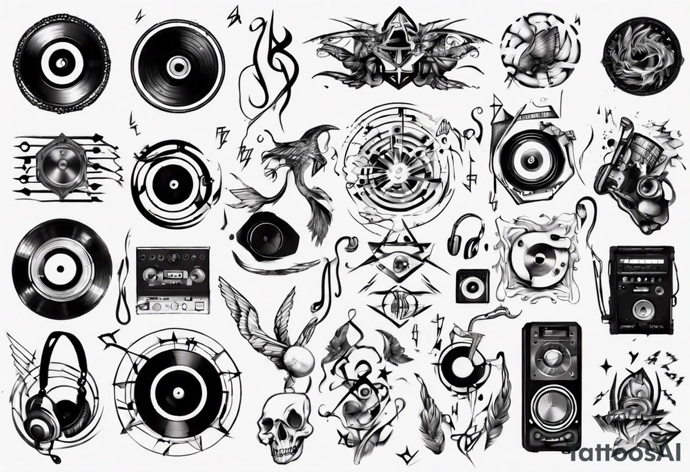techno music sound tattoo idea
