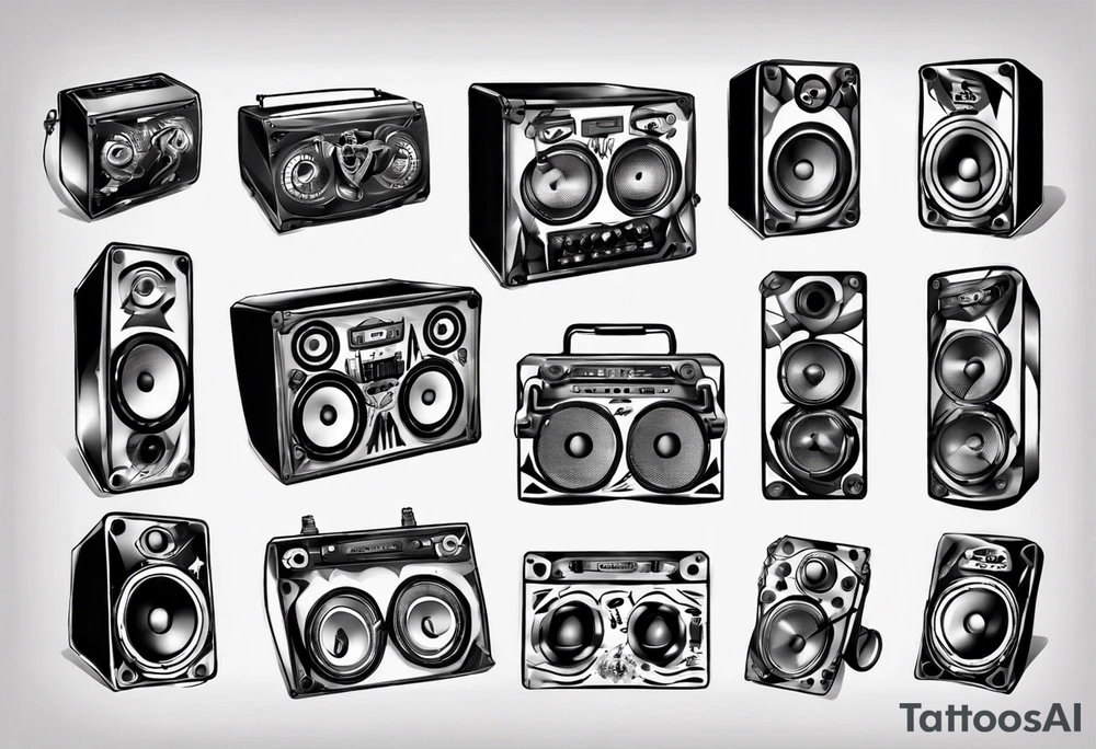 speaker music dj tattoo idea