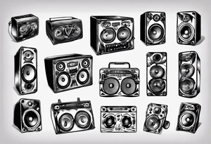 speaker music dj tattoo idea