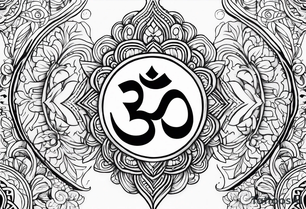 Om and heart tattoo idea