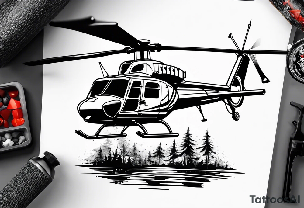 long sleeve tattoo with helicopters tattoo idea