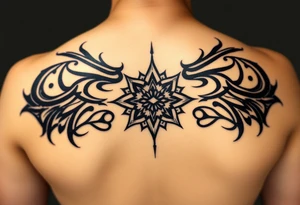 Extra large female back Mandela tattoo idea