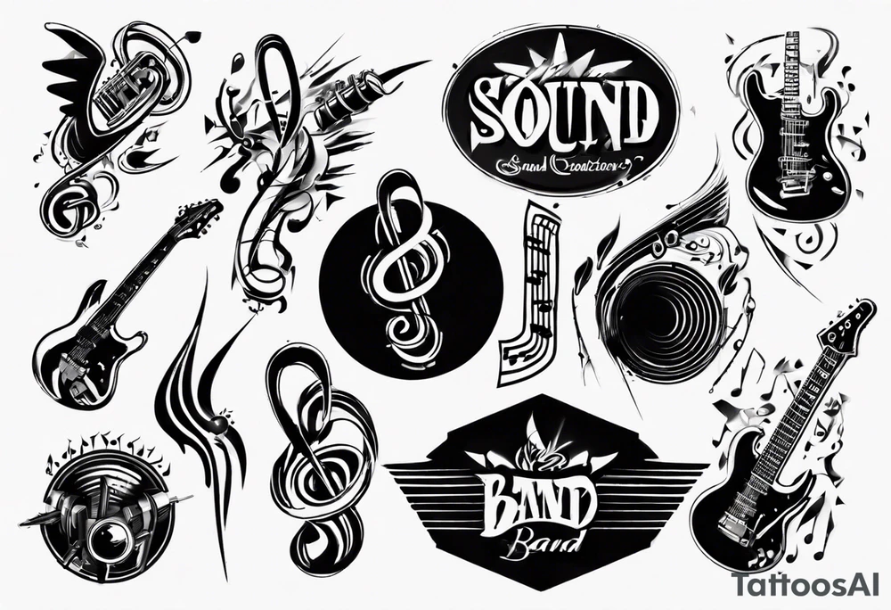 music band sound tattoo idea