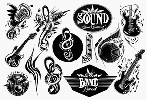 music band sound tattoo idea