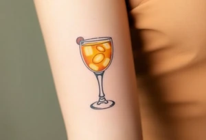 a caribbean maitai cocktail in a rocks glass tattoo idea