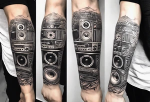 A forearm tattoo about electronic music tattoo idea